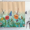 thumbnail image 1 of Ambesonne Spring Shower Curtain, Flourishing Nature Bugs, 69"Wx84"L, Multicolor, 1 of 5