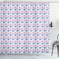 thumbnail image 1 of Ambesonne Spring Shower Curtain, Geometric Flower Leaf Dots, 69"Wx84"L, Soft Pink Pale Ceil Blue, 1 of 4