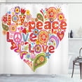 thumbnail image 1 of Ambesonne Spring Shower Curtain, Hippie Floral Heart Sign, 69"Wx75"L, Multicolor, 1 of 5
