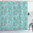 thumbnail image 1 of Ambesonne Spring Shower Curtain, Hummingbirds Tree Branches, 69"Wx70"L, Sky Blue and Burnt Sienna, 1 of 5