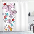 thumbnail image 1 of Ambesonne Spring Shower Curtain, Ladybug Illustration Floral, 69"Wx70"L, Rose Seafoam, 1 of 4