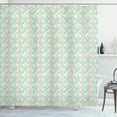 thumbnail image 1 of Ambesonne Spring Shower Curtain, Linear Flowers Boho Print, 69"Wx84"L, Almond Green Magenta, 1 of 4