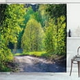 thumbnail image 1 of Ambesonne Spring Shower Curtain, Path in Forest by Lake, 69"Wx84"L, Lime Green Grey, 1 of 3