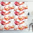thumbnail image 1 of Ambesonne Spring Shower Curtain, Poppy Tulip Flora, 69"Wx75"L, Red White Orange, 1 of 5