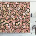 thumbnail image 1 of Ambesonne Spring Shower Curtain, Retro Tulips Flowers, 69"Wx70"L, Cocoa Coral Cream, 1 of 3