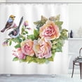 thumbnail image 1 of Ambesonne Spring Shower Curtain, Wild Exotic Birds Roses, 69"Wx70"L, Multicolor, 1 of 3