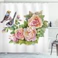 thumbnail image 1 of Ambesonne Spring Shower Curtain, Wild Exotic Birds Roses, 69"Wx84"L, Multicolor, 1 of 3