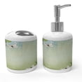 thumbnail image 1 of Ambesonne Spring Soap Dispenser & Toothbrush Holder Set, Flowers Butterflies Pattern, 2 Pcs, Lime Green Pale Blue, 1 of 6
