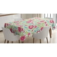 thumbnail image 1 of Ambesonne Spring Tablecloth Rectangular Table Cover, Blossoming Field Fern Leaves, 52"x70", Lime Green Turquoise, 1 of 4