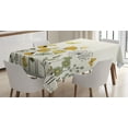 thumbnail image 1 of Ambesonne Spring Tablecloth Rectangular Table Cover, Dot Winged Butterflies, 52"x70", Earth Yellow Pale Green, 1 of 4