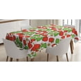 thumbnail image 1 of Ambesonne Spring Tablecloth Rectangular Table Cover, Floral Strawberry Scene, 60"x84", Green Red, 1 of 4