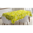 thumbnail image 1 of Ambesonne Spring Tablecloth Rectangular Table Cover, Fresh Lemons with Leaves, 52"x70", Yellow Fern Green, 1 of 3