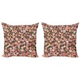 thumbnail image 1 of Ambesonne Spring Throw Pillow Cover 2 Pack, Retro Tulips Flowers, 18", Cocoa Coral Cream, 1 of 2