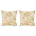 thumbnail image 1 of Ambesonne Spring Throw Pillow Cover 2 Pack, Roses and Butterflies, 20", Mode Beige, 1 of 7