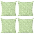thumbnail image 1 of Ambesonne Spring Throw Pillow Cover 4 Pack, Modern Leaf Pattern, 16", Pale Green White, 1 of 7