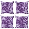 thumbnail image 1 of Ambesonne Spring Throw Pillow Cover 4 Pack, Spring Romantic Meadow, 18", Purple White, 1 of 2