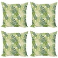 thumbnail image 1 of Ambesonne Spring Throw Pillow Cover 4 Pack, Tropic Exotic Palm Trees, 18", Green Ecru, 1 of 5