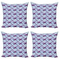 thumbnail image 1 of Ambesonne Spring Throw Pillow Cover 4 Pack, Watercolor Nosegay Flowers, 24", Azure Blue Pink, 1 of 2