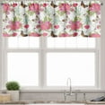 thumbnail image 1 of Ambesonne Spring Valance Pack of 2, Butterflies on Flowers Art, 54"X12", Pastel Pink Multicolor, 1 of 4