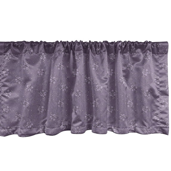 Ambesonne Spring Window Valance, Floral Vintage Essence Art, 54" X 12", Pale Eggplant