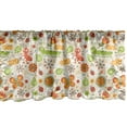 thumbnail image 1 of Ambesonne Spring Window Valance, Jolly Smiling Cartoon Caterpillar and Ants Concept with Spring Flowers and Leaves, Curtain Valance for Kitchen Bedroom Decor with Rod Pocket, 54" X 12", Multicolor, 1 of 3