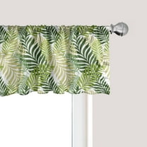 Ambesonne Spring Window Valance, Tropic Exotic Palm Trees, 54" X 18", Green Ecru