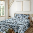 thumbnail image 1 of Ambesonne Springtime Fitted & Flat Sheet with Shams 4 Pcs Set, Delicate Floral Pattern, Calking, Pale Sky Blue and Purpleblue, 1 of 1