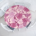 thumbnail image 1 of Ambesonne Springtime Fitted Round Tablecloth, Jungle Blooming Peony, 45"- 56" Diameter, Rose Pastel Pink, 1 of 5