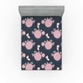 thumbnail image 1 of Ambesonne Springtime Fitted Sheet, Hydrangea Bloom Leafy, Full Size, Pale Pink and Dark Indigo, 1 of 5