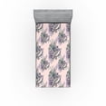 thumbnail image 1 of Ambesonne Springtime Fitted Sheet, Romantic Bouquet Print, Twin XL Size, Rose Lilac and Pale Teal, 1 of 5