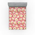 thumbnail image 1 of Ambesonne Springtime Fitted Sheet, Romantic Chamomile Print, Full Size, Off White Mustard and Coral, 1 of 5