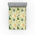 thumbnail image 1 of Ambesonne Springtime Fitted Sheet, Watercolor Wild Flowers, California King, Grey Yellow Hunter Green, 1 of 5