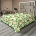 thumbnail image 1 of Ambesonne Springtime Flat Bedding Sheet Soft Top Sheet, Vintage Floral Yucca Art, Full, Fern Green Mustard White, 1 of 1