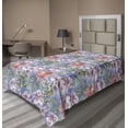 thumbnail image 1 of Ambesonne Springtime Flat Bedding Sheet Soft Top Sheet, Watercolor Floral Garden, Twin, Ceil Blue Mauve Salmon, 1 of 1