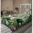 thumbnail image 1 of Ambesonne Springtime Flat Sheet, Circular Tree Flourish, Twin Size, Green Blue and Pink, 1 of 1