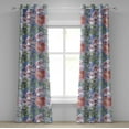 thumbnail image 1 of Ambesonne Springtime Grommet Curtain, Watercolor Floral Garden, 50"x96", Ceil Blue Mauve Salmon, 1 of 1