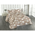 thumbnail image 1 of Ambesonne Springtime Quilted Bedspread Set 3 Pcs, Abstract Look Dandelion, Twin, Pale Taupe White, 1 of 4
