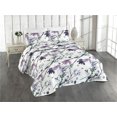 thumbnail image 1 of Ambesonne Springtime Quilted Bedspread Set 3 Pcs, Romantic Flower Petals, Twin, Laurel Green Mauve, 1 of 4