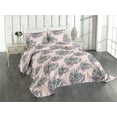 thumbnail image 1 of Ambesonne Springtime Quilted Coverlet 3 Pcs, Romantic Bouquet Print, King Size, Rose Lilac and Pale Teal, 1 of 4