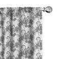 thumbnail image 1 of Ambesonne Squirrel Window Curtains, Forest Friend Sketch Art, Each 28" W x 84" L, White and Purpleblue, 1 of 4