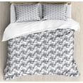 thumbnail image 1 of Ambesonne Squirrel Duvet Cover Set, Forest Friend Sketch Art, King, White and Purpleblue, 1 of 3