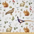 thumbnail image 1 of Ambesonne Squirrel Fabric by the Yard Microfiber, Flora and Plantation Herbs, 10 Yards, Eggplant and Ginger, 1 of 2