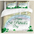 thumbnail image 1 of Ambesonne St. Patrick's Day Duvet Cover Sets, Rainbow Flags, 2-Queen, Multicolor, 1 of 7