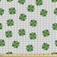 thumbnail image 1 of Ambesonne St. Patrick's Day Fabric by the Yard Upholstery, Clovers Pattern, 1 Yard, Pale Grey Fern Green, 1 of 5