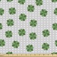 thumbnail image 1 of Ambesonne St. Patrick's Day Fabric by the Yard Upholstery, Clovers Pattern, 10 Yards, Pale Grey Fern Green, 1 of 5