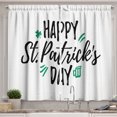 thumbnail image 1 of Ambesonne St Patrick's Day Kitchen Curtains, Brush Written Art, 55"x39", White Jade Green Black, 1 of 1
