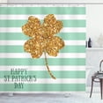 thumbnail image 1 of Ambesonne St Patrick's Day Shower Curtain, 4-Leaf Shamrock, 69"Wx75"L, Mint Green and Amber, 1 of 4
