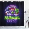 thumbnail image 1 of Ambesonne St Patrick's Day Shower Curtain, Colorful Lettering, 69"Wx70"L, Dark Purple Multicolor, 1 of 4