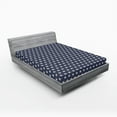 thumbnail image 1 of Ambesonne Star Fitted Sheet, Patriotic Freedom, King Size, Violet Blue and Tan, 1 of 3