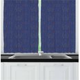 thumbnail image 1 of Ambesonne Star Kitchen Curtains, Heart Shapes on Denim, 55"x45", Navy Blue Marigold Red, 1 of 1